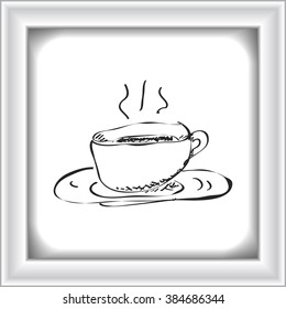 Simple hand drawn doodle of a coffee cup