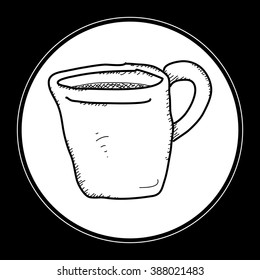 Simple hand drawn doodle of a coffee cup