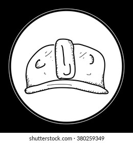 Simple hand drawn doodle of a construction hat