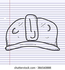 Simple hand drawn doodle of a construction hat