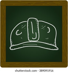Simple hand drawn doodle of a construction hat