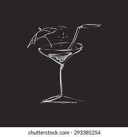 Simple hand drawn doodle of a cool drink