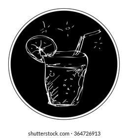Simple hand drawn doodle of a cool drink