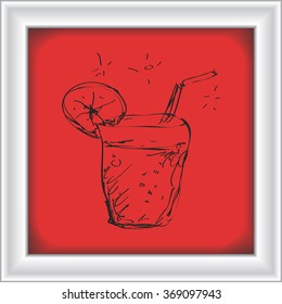 Simple hand drawn doodle of a cool drink
