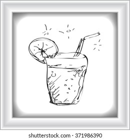 Simple hand drawn doodle of a cool drink