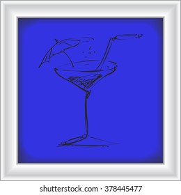 Simple hand drawn doodle of a cool drink