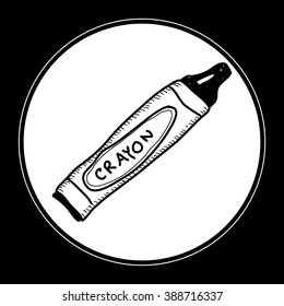 Simple hand drawn doodle of a crayon