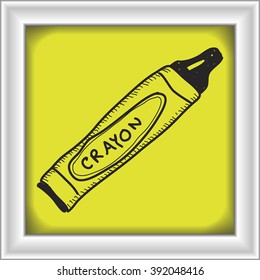 Simple hand drawn doodle of a crayon