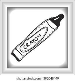 Simple hand drawn doodle of a crayon