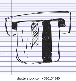 Simple hand drawn doodle of a credit card