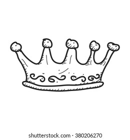 Simple hand drawn doodle of a crown