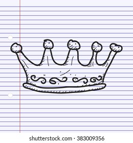 Simple hand drawn doodle of a crown