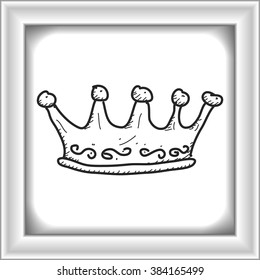 Simple hand drawn doodle of a crown