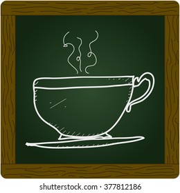 Simple hand drawn doodle of a cup of tea
