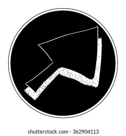 Simple hand drawn doodle of a cursor arrow