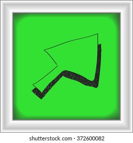 Simple hand drawn doodle of a cursor arrow