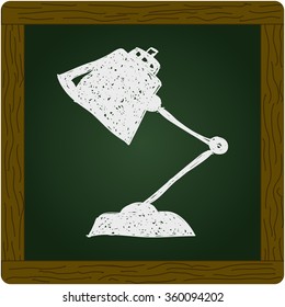 Simple hand drawn doodle of a desk lamp