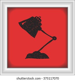 Simple hand drawn doodle of a desk lamp