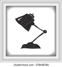 Simple hand drawn doodle of a desk lamp