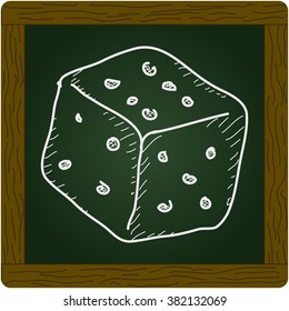 Simple hand drawn doodle of a dice