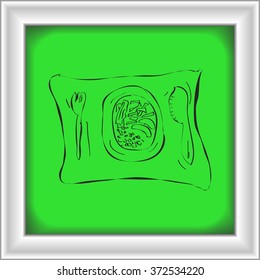 Simple hand drawn doodle of a dinner plate