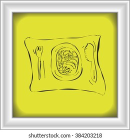 Simple hand drawn doodle of a dinner plate