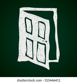 Simple hand drawn doodle of a door