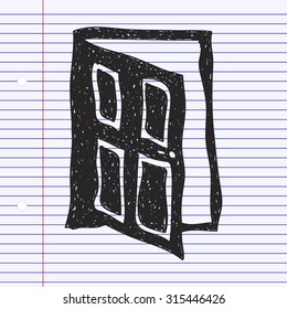 Simple hand drawn doodle of a door
