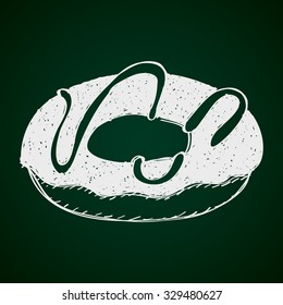Simple hand drawn doodle of a doughnut