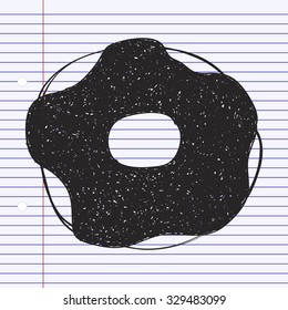 Simple hand drawn doodle of a doughnut