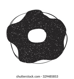 Simple hand drawn doodle of a doughnut