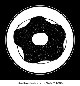 Simple hand drawn doodle of a doughnut