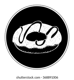Simple hand drawn doodle of a doughnut