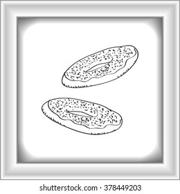 Simple hand drawn doodle of a doughnut