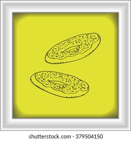 Simple hand drawn doodle of a doughnut