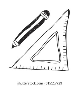 Simple hand drawn doodle of drawing equipment