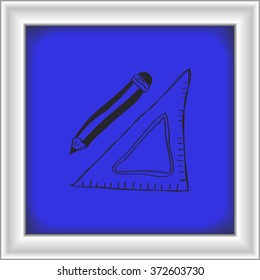 Simple hand drawn doodle of drawing equipment