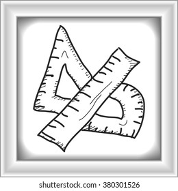 Simple hand drawn doodle of drawing equipment