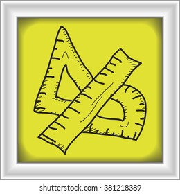 Simple hand drawn doodle of drawing equipment