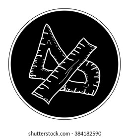 Simple hand drawn doodle of drawing equipment