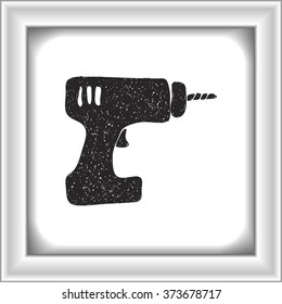 Simple hand drawn doodle of a drill