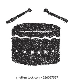 Simple hand drawn doodle of a drum