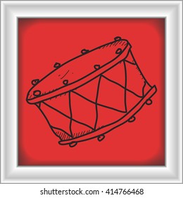 Simple hand drawn doodle of a drum