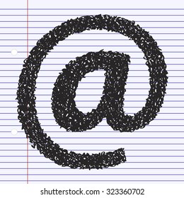 Simple hand drawn doodle of an email symbol