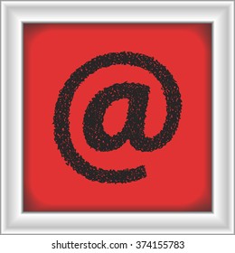 Simple hand drawn doodle of an email symbol