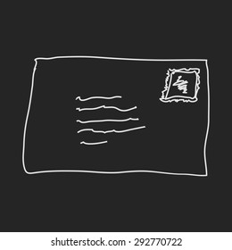 Simple hand drawn doodle of an envelope