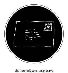 Simple hand drawn doodle of an envelope
