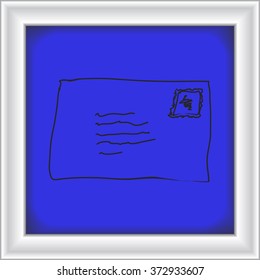 Simple hand drawn doodle of an envelope