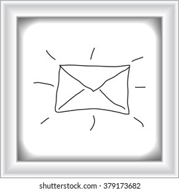Simple hand drawn doodle of an envelope