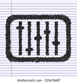 Simple hand drawn doodle of an equalizer